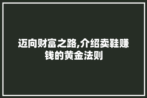 迈向财富之路,介绍卖鞋赚钱的黄金法则