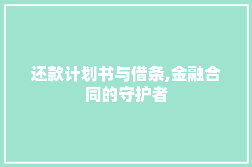 还款计划书与借条,金融合同的守护者