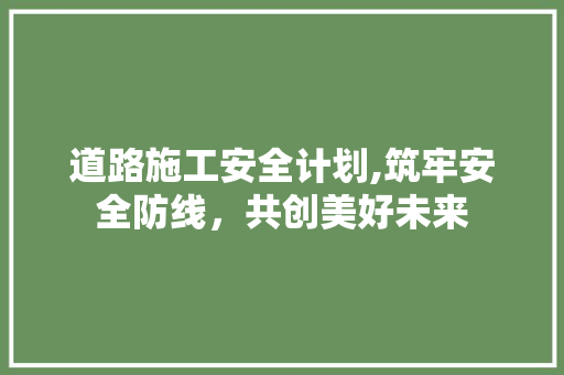 道路施工安全计划,筑牢安全防线，共创美好未来