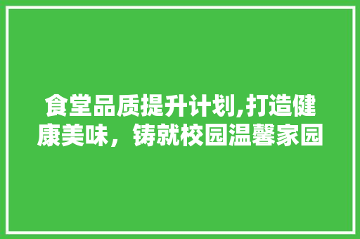 食堂品质提升计划,打造健康美味，铸就校园温馨家园