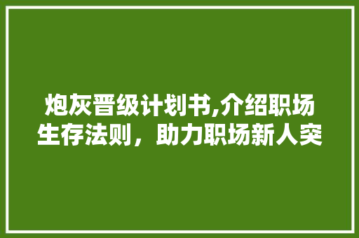 炮灰晋级计划书,介绍职场生存法则，助力职场新人突破重围