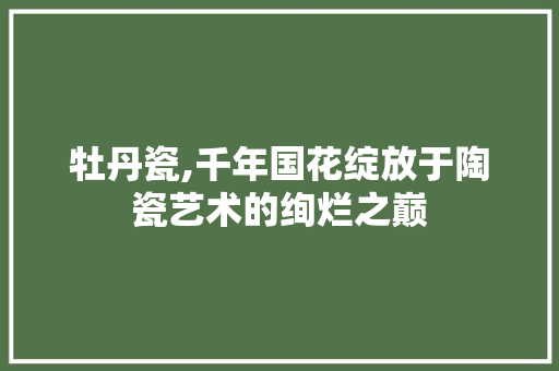 牡丹瓷,千年国花绽放于陶瓷艺术的绚烂之巅