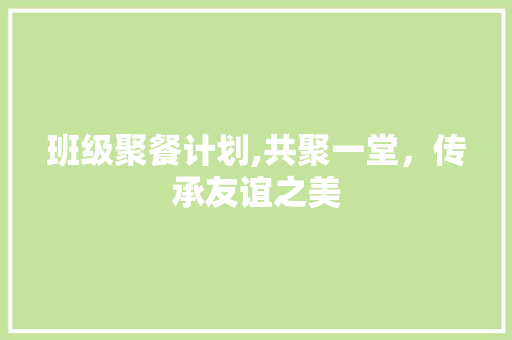 班级聚餐计划,共聚一堂，传承友谊之美