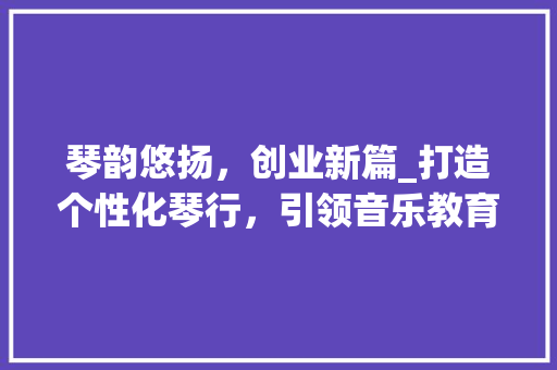 琴韵悠扬，创业新篇_打造个性化琴行，引领音乐教育新潮流