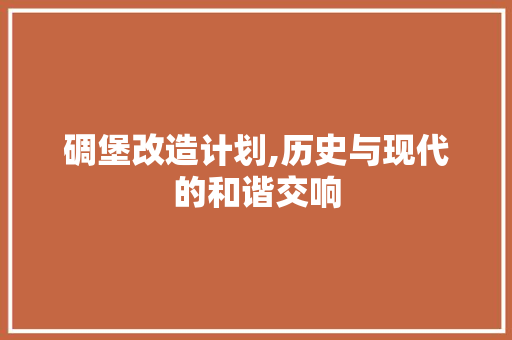 碉堡改造计划,历史与现代的和谐交响