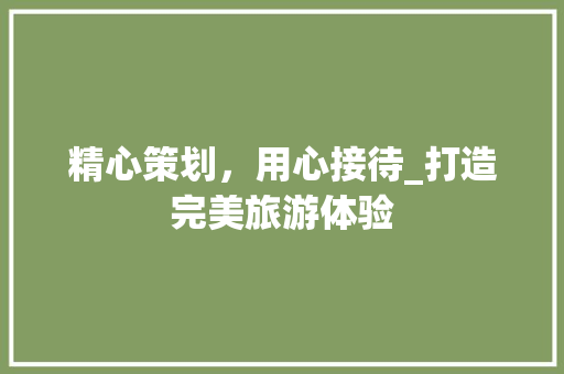 精心策划，用心接待_打造完美旅游体验